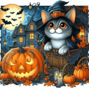 Halloween Cat Colouring book -Part 1